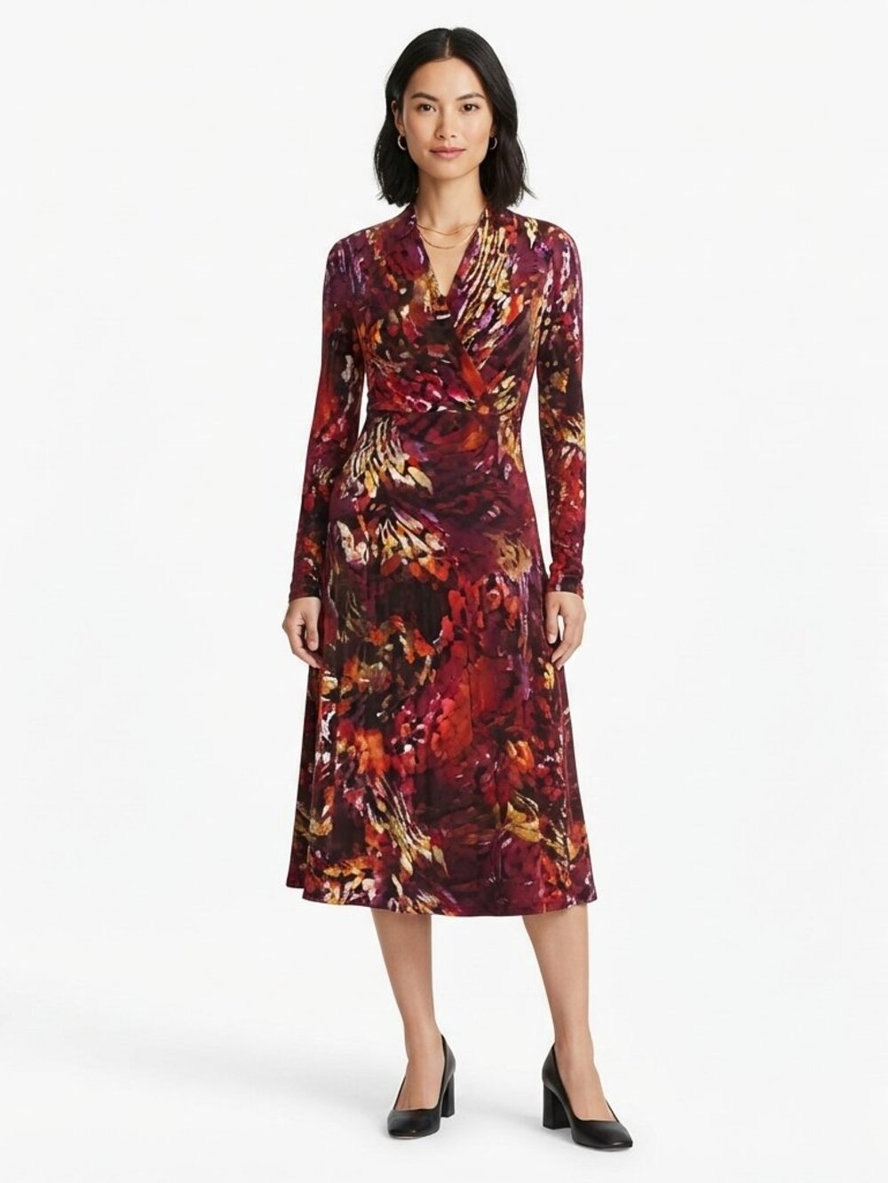 Linea Domani Stretch Jersey Fall Print Dress- Sz. 4